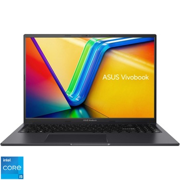 Laptop ASUS VivoBook 16X K3604ZA cu procesor Intel Core i5-1235U pana la 4.40 GHz, 16", WUXGA, 16GB, 512GB SSD, Intel Iris Xᵉ Graphics, No OS, Indie Black