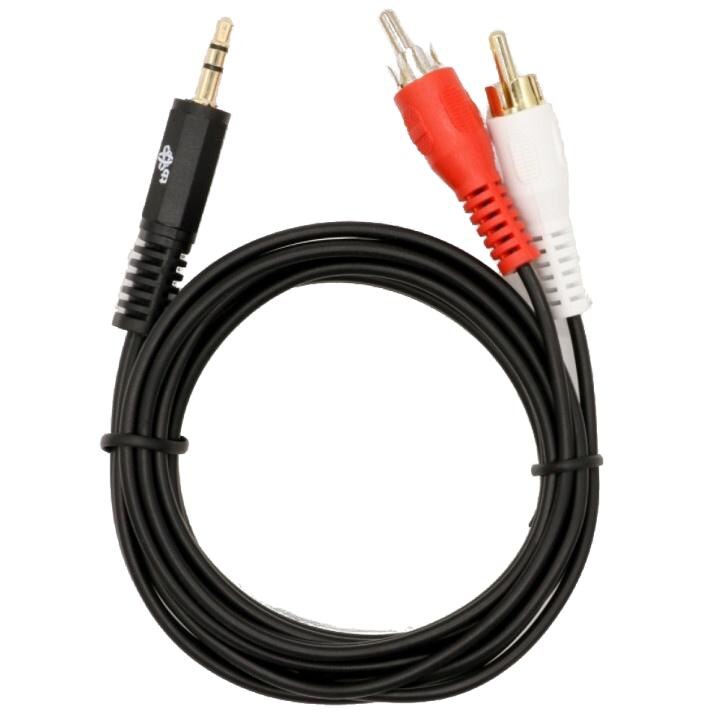 Кабел Minijack 3.5 mm - 2 x RCA мъжки, TB, дължина 1.5 m, позлатен ...