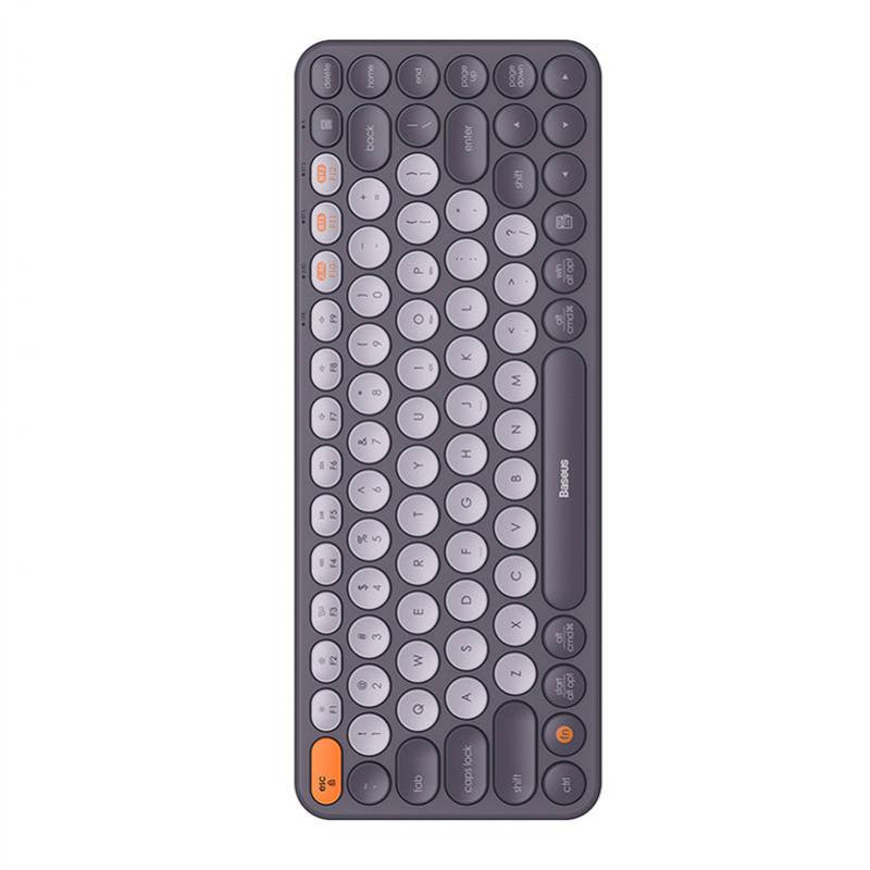 Безжична клавиатура Baseus K01A, Tri-Mode, Bluetooth 5.0, 2.4G, Сива ...