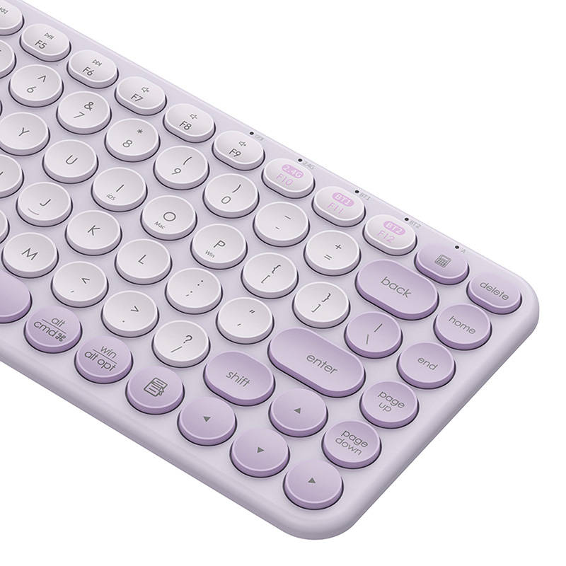 Клавиатура Baseus K01A, Безжична, Tri-Mode, Bluetooth 5.0, 2.4G, Лилав ...