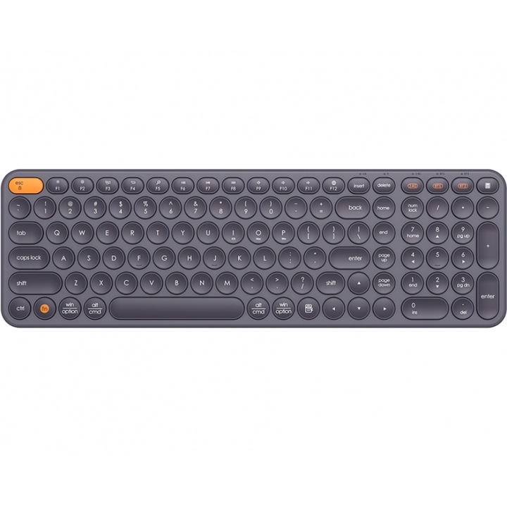 Безжична клавиатура Baseus K01B, Tri-Mode, Bluetooth 5.0, 2.4G, Сива