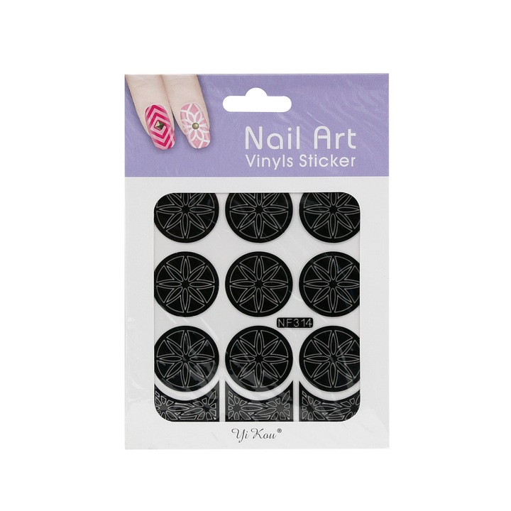 Sticker pentru unghii, Global Fashion, NF318, Negru