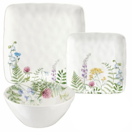 Set farfurii pentru 6 persoane PROVENSE, Villa Italia, Portelan, 18 Bucati, Model floral, Multicolor
