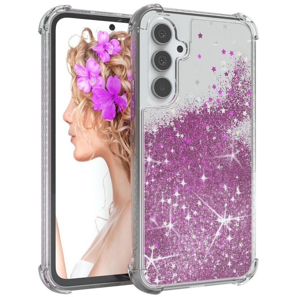 Husa compatibila cu Samsung Galaxy A34, cu Apa si Sclipici, Glitter, Fashion, protectie camera, Premium Quality, Roz, ISAG