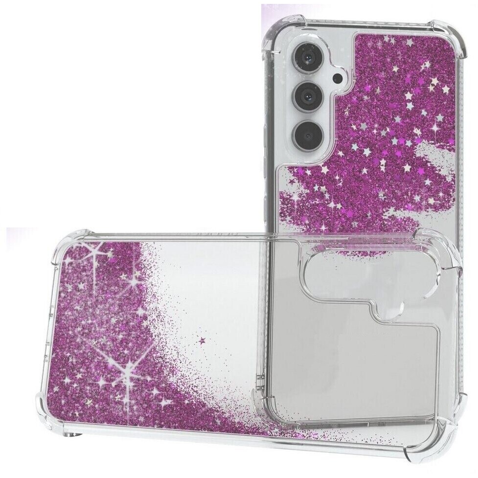 Husa compatibila cu Samsung Galaxy A34, cu Apa si Sclipici, Glitter, Fashion, protectie camera, Premium Quality, Roz, ISAG