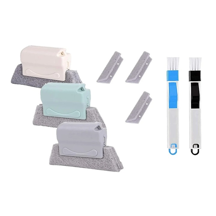 Set 3 Dispozitive Profesionale pentru Curatarea Tamplariei si a Locurilor Greu Accesibile, Multicolor, MaffStuff®