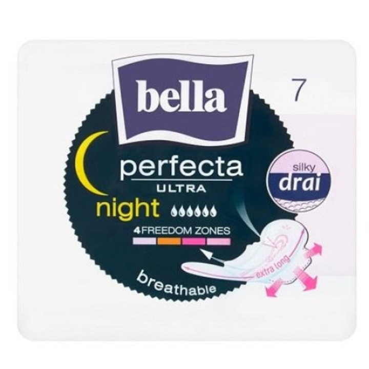 Нощни абсорбиращи превръзки, Bella, Ultra Night с крила, 7 бр