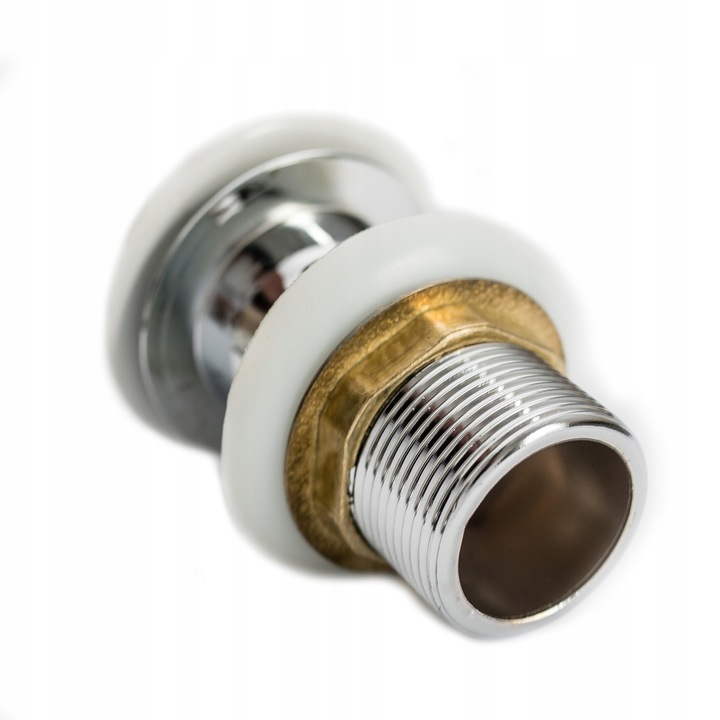 Сифон за мивка с преливник, Aquaparts, Инокс/Керамика, Хром/Бял