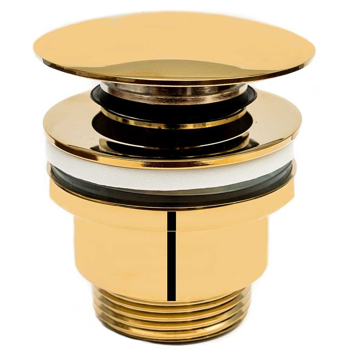 Сифон за мивка универсален, Aquaparts, Месинг, Златист