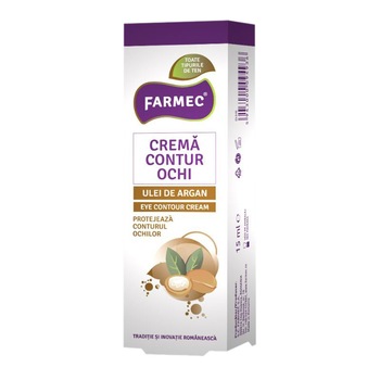 Crema contur ochi cu Argan 15 ml, Farmec Crema contur ochi cu Argan 15 ml, Farmec