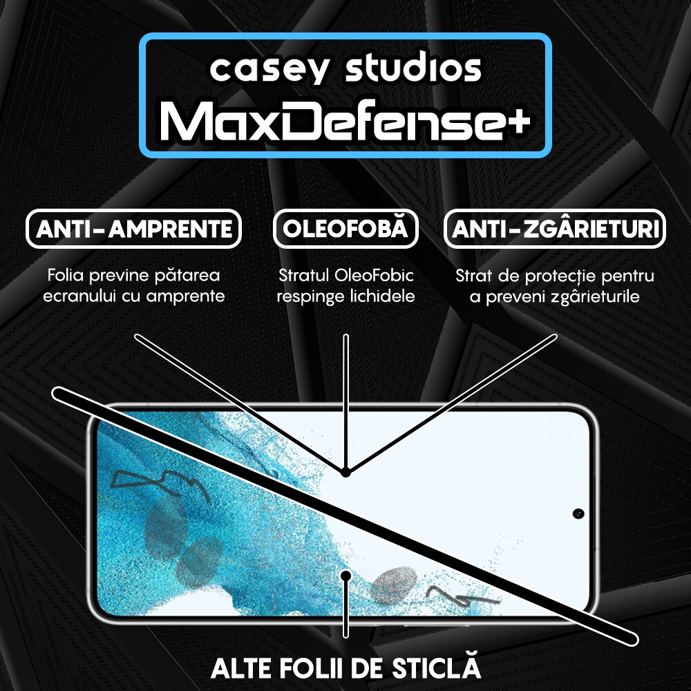 Folie Sticla CASEY STUDIOS™ compatibila cu Samsung Galaxy M52 5G, Full Cover 3D, Full Glue, Duritate Militara, Ultra HD, Protectie Profesionala Ecran 3D, Anti Zgarieturi, Anti Socuri, Margini Negre