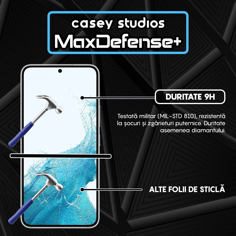Folie Sticla CASEY STUDIOS™ compatibila cu Samsung Galaxy M52 5G, Full Cover 3D, Full Glue, Duritate Militara, Ultra HD, Protectie Profesionala Ecran 3D, Anti Zgarieturi, Anti Socuri, Margini Negre