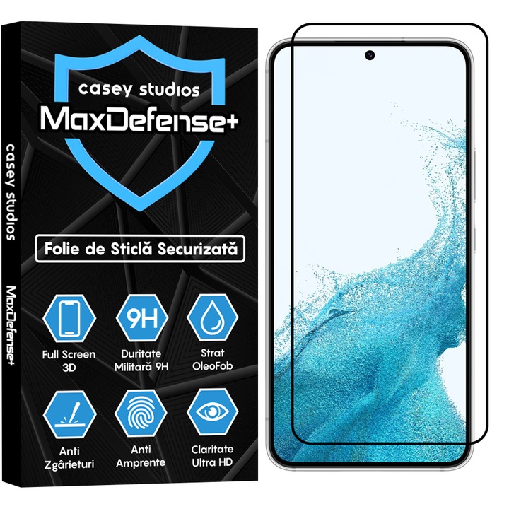 Folie Sticla CASEY STUDIOS™ compatibila cu Samsung Galaxy M52 5G, Full Cover 3D, Full Glue, Duritate Militara, Ultra HD, Protectie Profesionala Ecran 3D, Anti Zgarieturi, Anti Socuri, Margini Negre