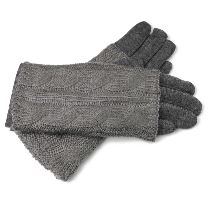 Női kesztyű, Born86, pamut, szürke, 24 cm