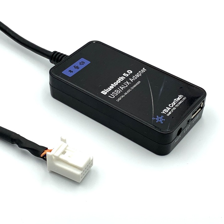 Adaptor Bluetooth 5.0 USB AUX IN, microfon apeluri telefonice Negru 12 pini Toyota Lexus Scions