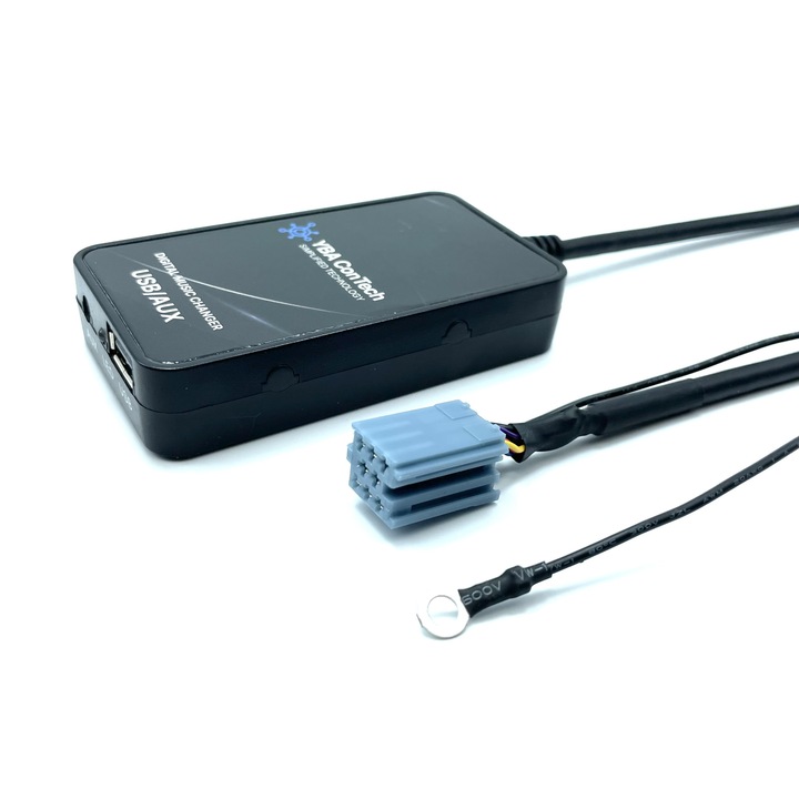 Adaptor audio Aux IN / USB 8 pini pentru muizca Volkswagen Skoda Seat Audi Negru 12 V Plug And Play Yba Contech