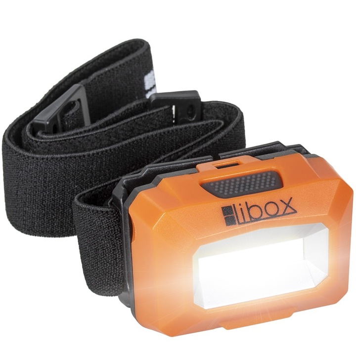 LED челник, Lobix, LED, 3W, 250lm, черен/оранжев