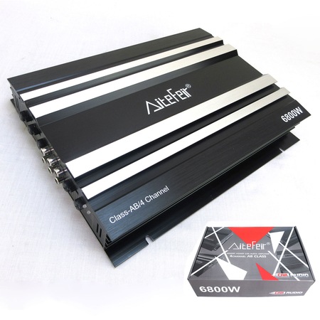 Amplificator automat, AiteFeir, 4 canale, clasa AB, 12 V, AT-6800, 6800 W, Negru