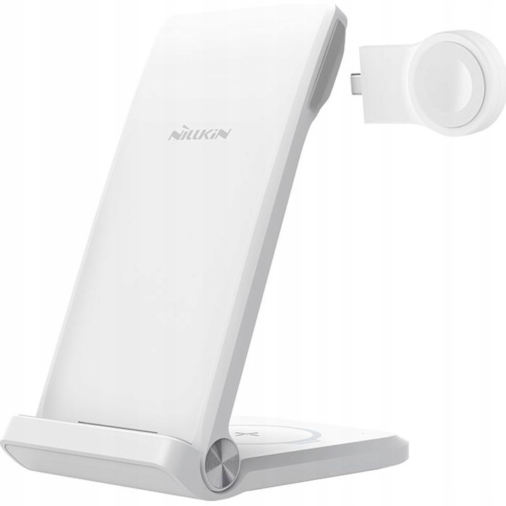 Nillkin PowerTrio 3in1 vezeték nélküli töltő Apple Watch készülékhez fehér (MFI)