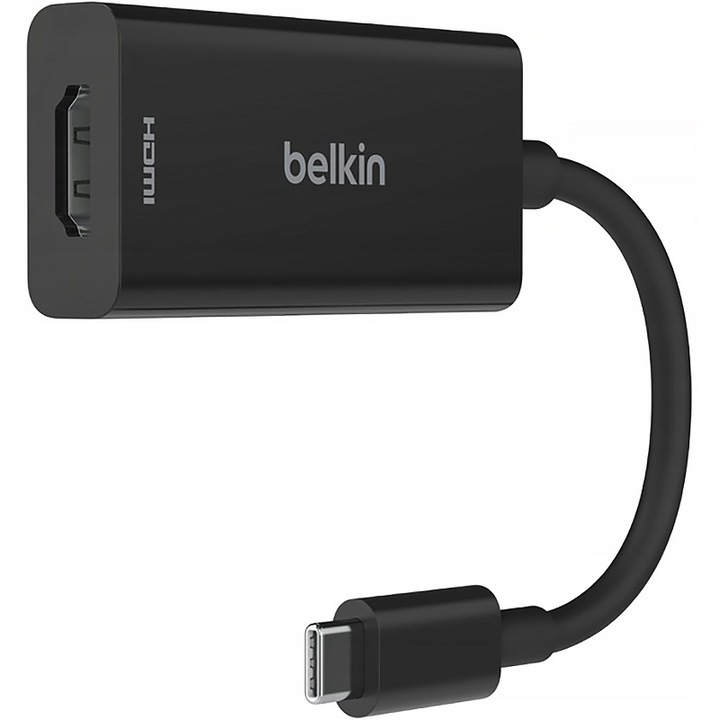 Adapter, USB-C (M)/HDMI (F) 2.1, 8K, Belkin, fekete, 11 cm