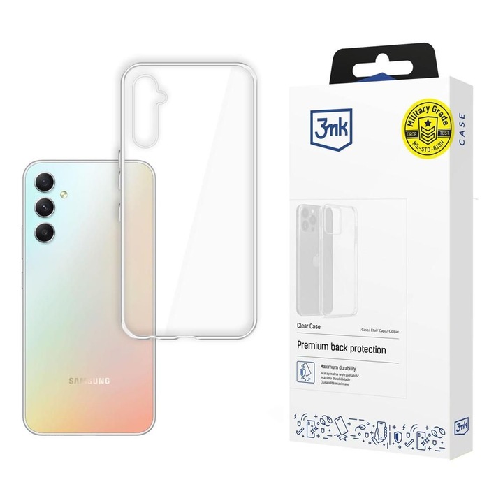Tok, 3mk Clear Case kompatibilis Samsung Galaxy A34 5G, Átlátszó