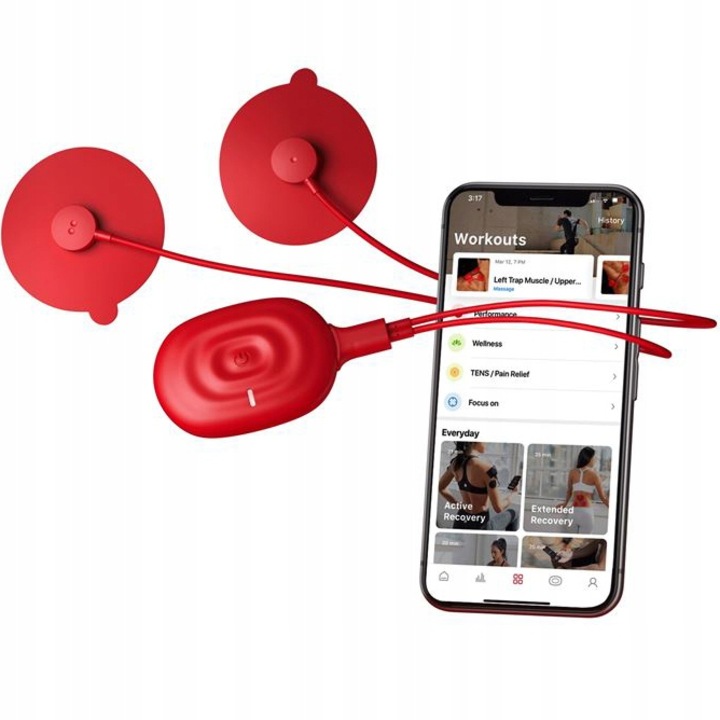 Мускулен стимулатор, Therabody Powerdot, Червен