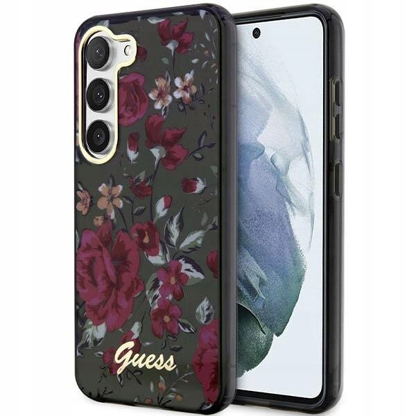 Husa de protectie, Guess, Compatibil cu Samsung Galaxy S23 Plus, TPU, Kaki/Roz inchis