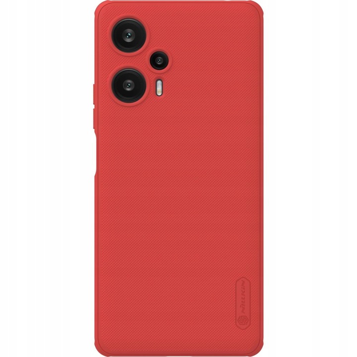Калъф за телефон, Nillkin, Съвместим с Xiaomi Poco F5, Поликарбонат, Червен