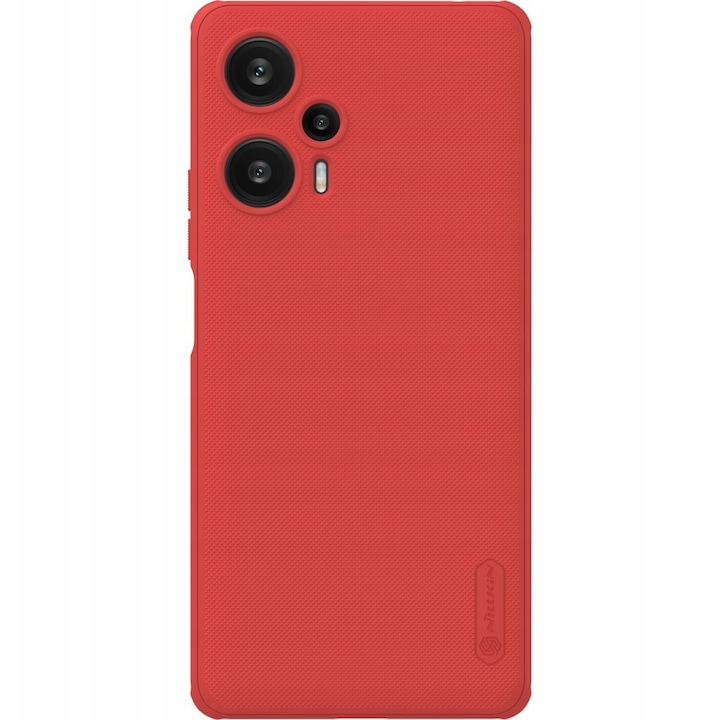 Калъф за телефон, Nillkin, Съвместим с Xiaomi Poco F5, Поликарбонат, Червен