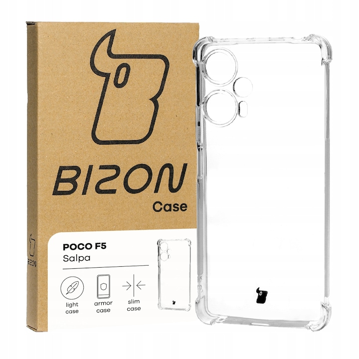 Калъф за телефон, Bizon, Полиуретан, За Xiaomi Poco F5, Прозрачен