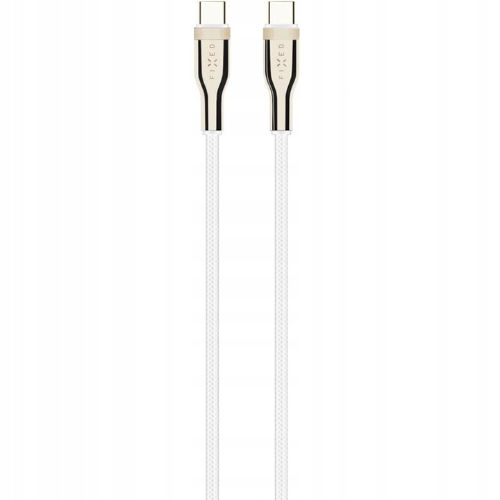 Cablu de incarcare rapida, Fixed, USB-C/USB-C, 1.2 m, Alb