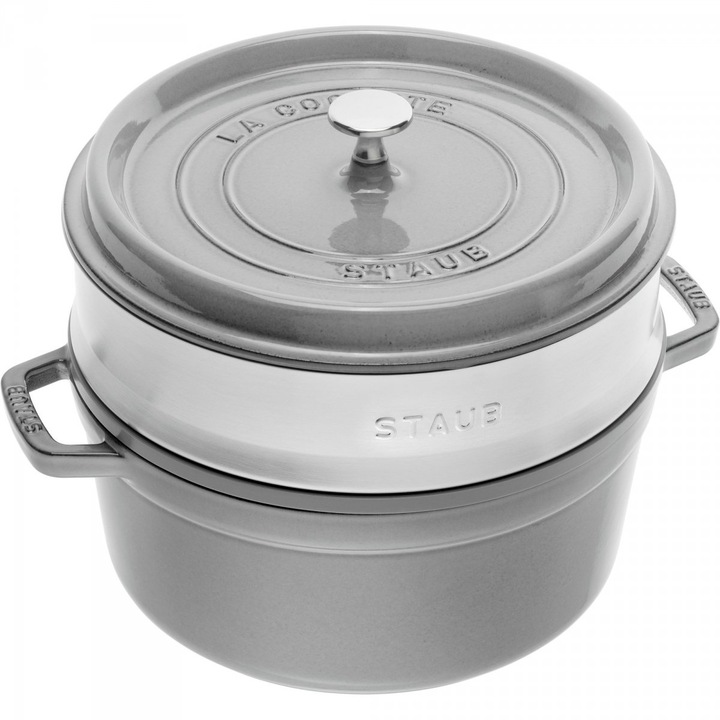 Кръгла тенджера, Staub, Чугун, 3.8 L, Графит