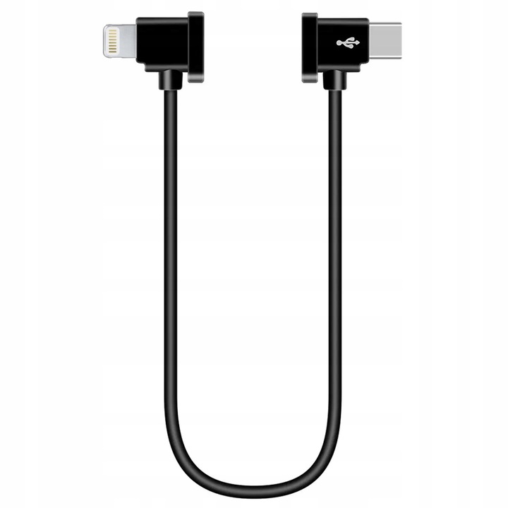 Кабел за дрон, SunnyLife, съвместим OTG DJI Mini 3/DJI Mavic 3 Air, USB C-Lightning, черен, 30 см