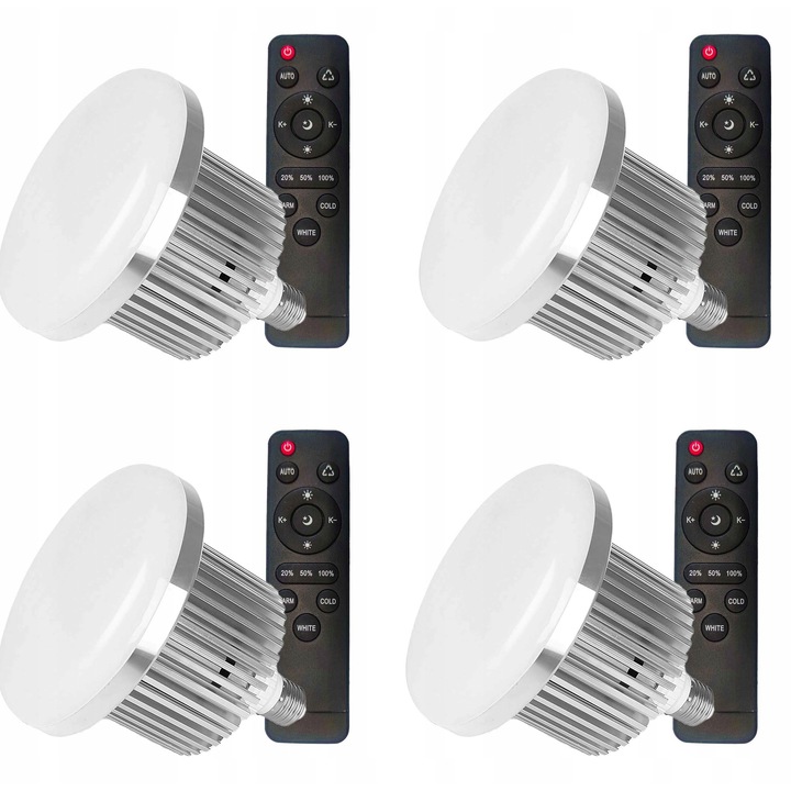 Set de becuri fotografice, E27, 5500K, 1050W, LED, pentru Softbox, 4pcs