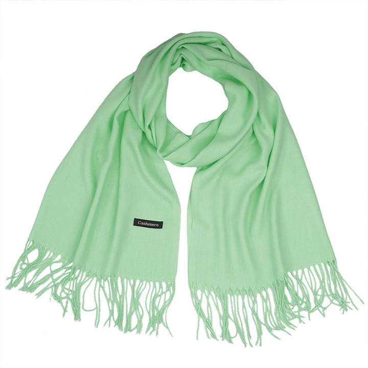 „Cashmere Feeling” sál, Moramo, Pamut/viszkóz, Zöld, 186 x 70 cm