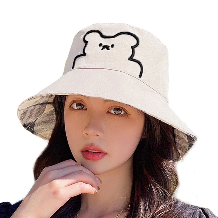 Рибарска шапка, Qttvbtna, памук, бежово, 57 см