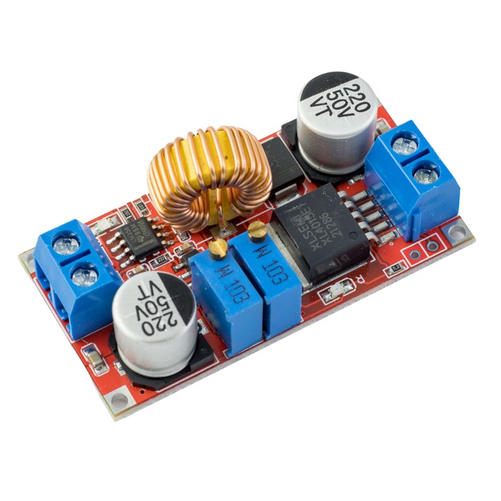 Преобразувател с регулиране на тока, XL4015, 1.25-36V, 5A, 75W, Многоцветен