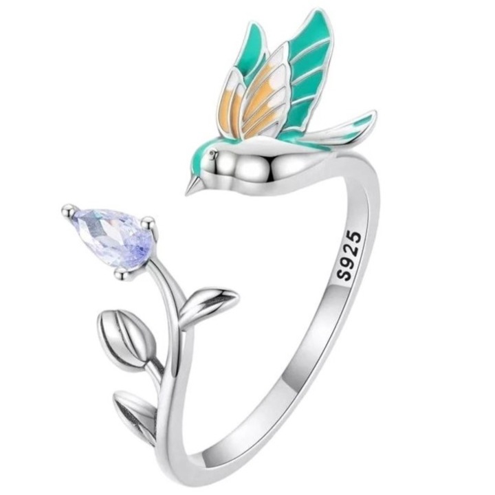 Női gyűrű, Mennica Bydgoska, Ezüst 925/Cirkon, Többszínű