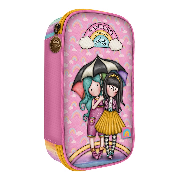 Несесер Santoro Gorjuss Be Kind To Each Other, С едно отделение, Със съдържание, 12.5 х 22 х 6.5, Многоцветен