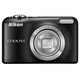Nikon COOLPIX L29 digitális fényképezőgép, 16.1MP, Fekete + 4GB-os kártya, Class 4 + Nikon védőtok + 2xR6 2000mAh akkumulátor töltő