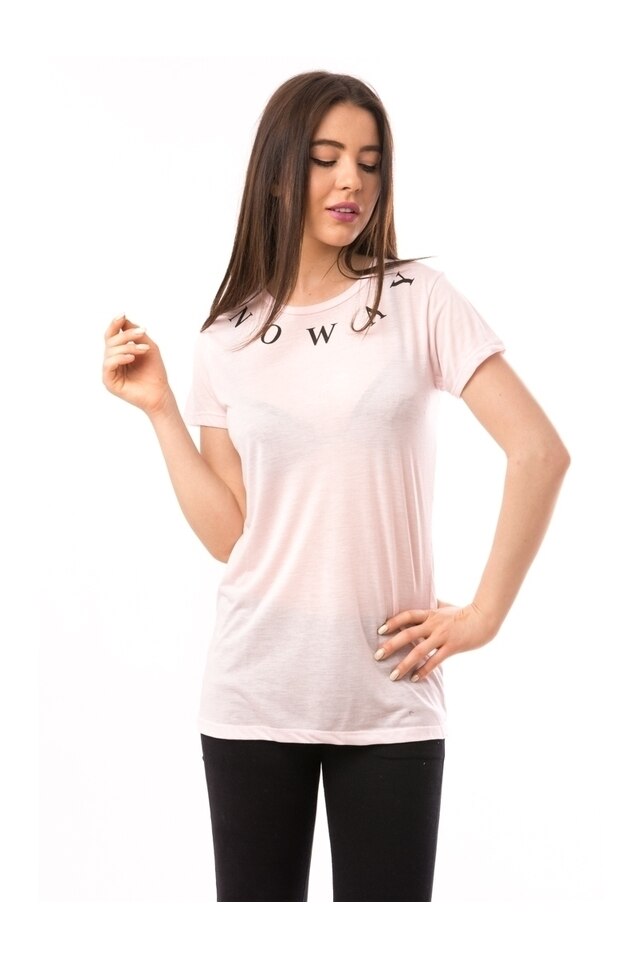 Tricou Dama Cu Imprimeu No Way Roz