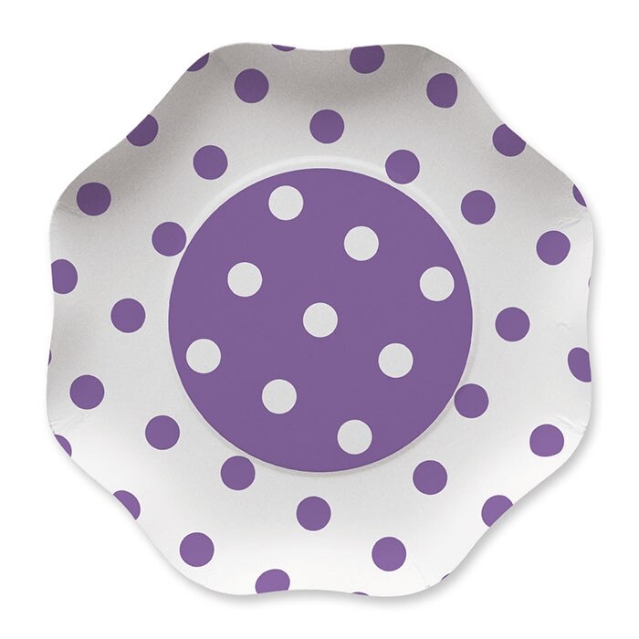 Farfurii 23 cm Pois Violet 10 buc/Set Big Party