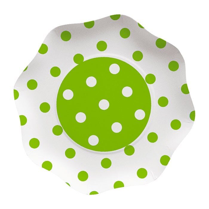 Farfurii 23 cm Pois Verde 10 buc/set Big Party