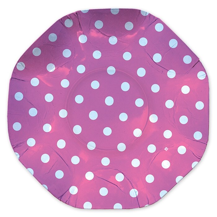 Platou rotund 32 cm Pois Fuxia Big Party