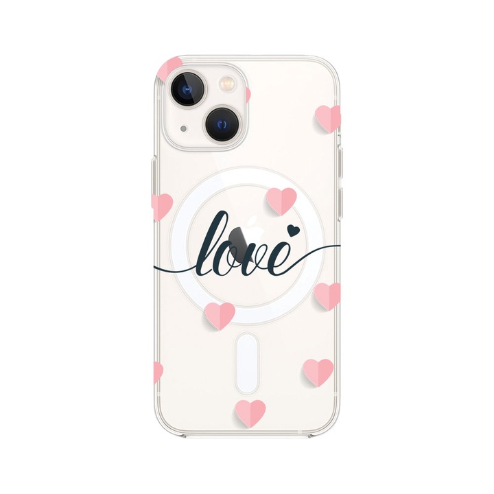BestCase Anti Shock Magsafe kompatibilis telefontok, Apple iPhone 13, Love Flying Hearts, MAS 85