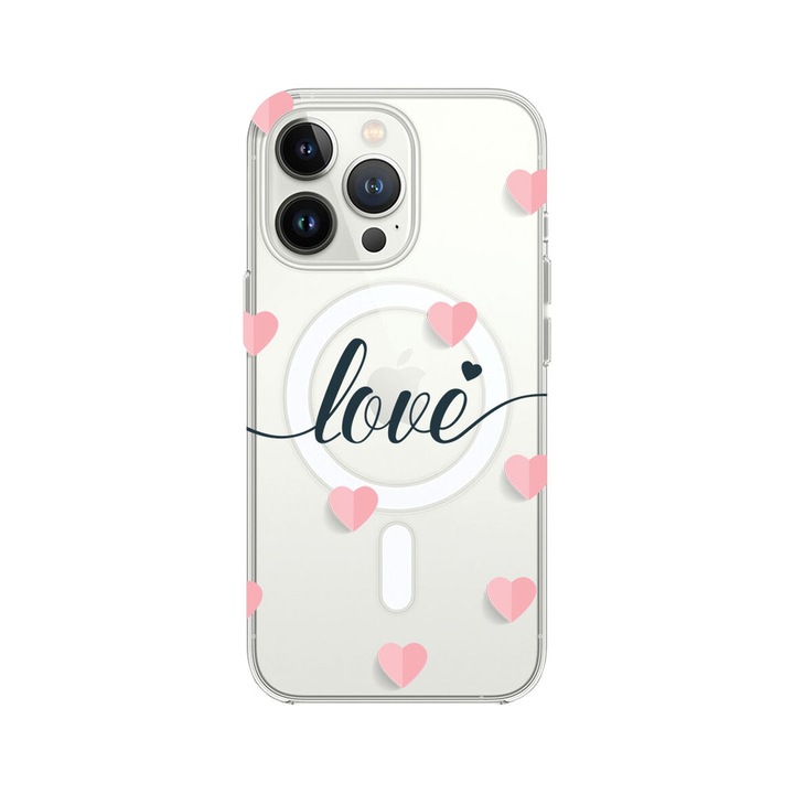 BestCase Anti Shock Magsafe kompatibilis telefontok, Apple iPhone 14 Pro Max, Love Flying Hearts, MAS 85