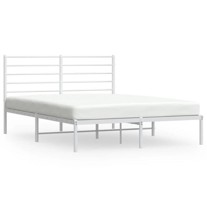 vidaXL fehér fém ágykeret fejtámlával 140 x 200 cm, 19.85 kg