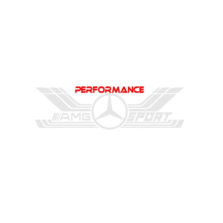 Стикер за кола Мерцедес - AMG спорт, бяло-червен, 34х9,8 см, магазин за стикери