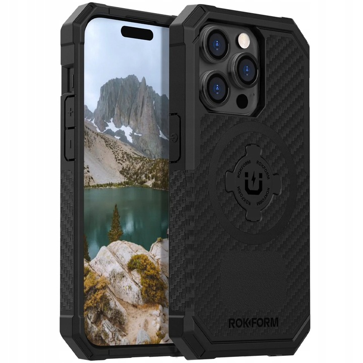 Husa pentru iPhone 14 Pro, Rokform, Plastic, Negru