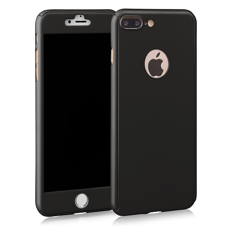 Калъф MyStyle Black Fullbody за Apple iPhone 7 Plus пълно покритие с безплатно защитно фолио